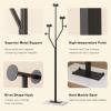 JIAYUEJU Freestanding Coat Rack Marble Base Coat tree Heavy Duty(Black) | Tree-shaped Easy Assembly Space Saver Metal Frame 8 Hooks for Entryway Bedroom Living Room Office Corner view 3