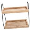 HOLIDYOYO Wooden 2 Tier Countertop Storage Shelf for Seasoning Bottles view 1