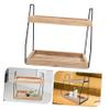 HOLIDYOYO Wooden 2 Tier Countertop Storage Shelf for Seasoning Bottles view 3