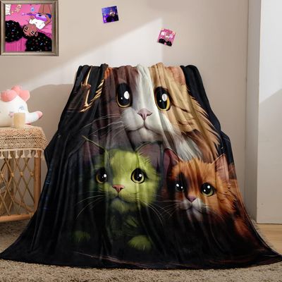 Cat Blankets for Kids - Cat Blanket - Cat Blanket for Girls Boys Cute Throw Blanket Cat Blanket for Adults, Small Cat Blanket for Bed Soft Warm Blanket Cat Throw Blanket for Couch, 50" x 60"