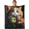 Cat Blankets for Kids - Cat Blanket - Cat Blanket for Girls Boys Cute Throw Blanket Cat Blanket for Adults, Small Cat Blanket for Bed Soft Warm Blanket Cat Throw Blanket for Couch, 50" x 60" view 2