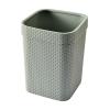 FURUIM2024M Dustbin Modern Imitation Rattan Trash Can, 4 Gallon Square Plastic Trash Can Open Top Wastebasket Bin with Pressure Ring, for Living Room, Bedroom, Office Kitchen Bin(Green) view 1