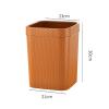 FURUIM2024M Dustbin Modern Imitation Rattan Trash Can, 4 Gallon Square Plastic Trash Can Open Top Wastebasket Bin with Pressure Ring, for Living Room, Bedroom, Office Kitchen Bin(Green) view 2