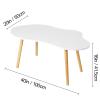 Modern Coffee Table Small White Coffee Tables for Small Space Unique Simple Oval Center Table with Wood Frame for Living Room 40" L x 20" W x 16" H view 2