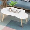 Modern Coffee Table Small White Coffee Tables for Small Space Unique Simple Oval Center Table with Wood Frame for Living Room 40" L x 20" W x 16" H view 3
