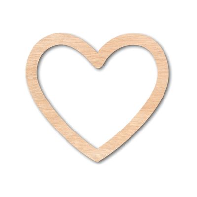 Unfinished Wood Heart Border Silhouette - Hollow Heart Cutouts - Premium Wooden Hearts for Crafts, DIY Projects, Decorations (1/8 inch Thick, 3")