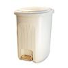 FURUIM2024M Dustbin Household Trash Can with Lid, 10/15/20L Plastic Bathroom Trash Can with Foot Pedal, Modern Hand Press Trash Bin for Living Room Kitchen Bedroom Office Kitchen Bin(White,S) view 1