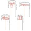12 PCS 13th Birthday Centerpiece Sticks Double Sided Thirteen Cheers to 13 Official Teenager Hello 13 Table Flower Centerpieces Sticks for Happy 13th Birthday Party Decorations Supplies Rose Gold view 2