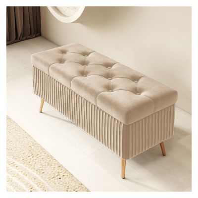 SONGCHAO Foot Rest Storage Benches with Bedroom Storage Benches End of Bed Benches Foot of Bed Benches Entrance Benches Storage Footstool Benches Foot Stools for Living Room(White,120 * 40 * 45cm)