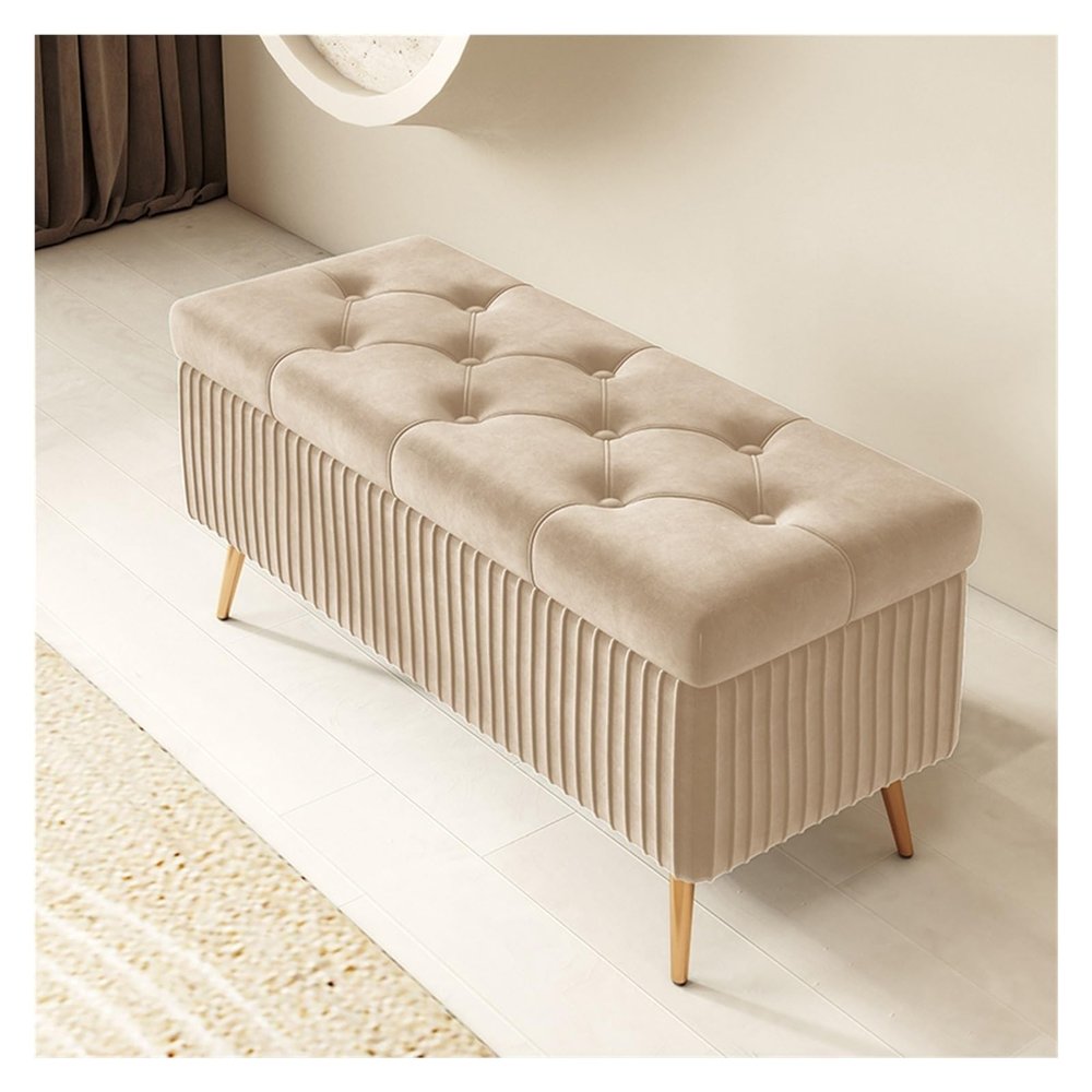 SONGCHAO Foot Rest Storage Benches with Bedroom Storage Benches End of Bed Benches Foot of Bed Benches Entrance Benches Storage Footstool Benches Foot Stools for Living Room(White,120 * 40 * 45cm)