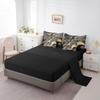Erosebridal Black Marble 7 Pcs Comforter Set Queen, Gold Crack Bedding for Adults Men Women, Abstract Metallic Texture Sheet Set Bed in A Bag, Boho Hippie Fluid Reversible Black Duvet Insert view 4