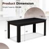 Moccha Wood Dining Table for 4-6 People, 63" Wood Rectangle Dinner Table, Modern Kitchen Table with L-Shaped Legs, 330lbs Weight Capacity, Farmhouse Dinette Table for Dining Room, Living Room, Black view 2