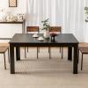 Moccha Wood Dining Table for 4-6 People, 63" Wood Rectangle Dinner Table, Modern Kitchen Table with L-Shaped Legs, 330lbs Weight Capacity, Farmhouse Dinette Table for Dining Room, Living Room, Black view 3
