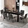 Moccha Wood Dining Table for 4-6 People, 63" Wood Rectangle Dinner Table, Modern Kitchen Table with L-Shaped Legs, 330lbs Weight Capacity, Farmhouse Dinette Table for Dining Room, Living Room, Black view 4
