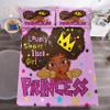 Jiospet Black Girl Sheets - 4Pcs Bed Set, Full Size, Cute African Black Girl Design, 1 Fitted + 1 Flat + 2 Pillowcases view 2