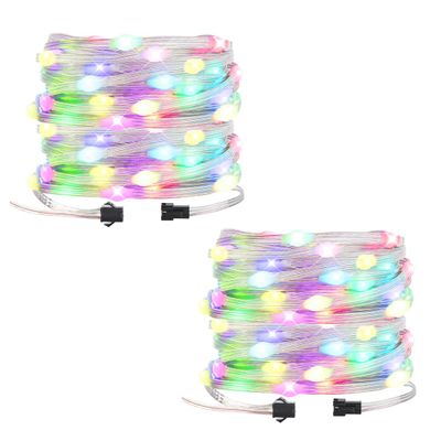 BTF-LIGHTING WS2812B IC RGB Pebble Pixel Seed String Roll Individual Addressable Chasing Color Smart Fairy String Light PVC Wire 2Pack 65.6FT 200LED DC12V for Christmas Decor(No Adapter or Controller)