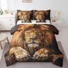 Feelyou 3D Lion Comforter Set with Sheets Lion Animal Print 7 Piece Bedding Set for Boys Girls Washed Microfiber King Bed in a Bag Jungle Theme Bedding Comforters King Size view 3