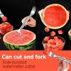 RJQIRP 2-In-1 Stainless Steel Fruit Cutter,Dual Head Fruit Forks Slicer KnifeNew Watermelon Fork Slicer Cutter Watermelon Cutter Slicer ToolWatermelon Slicer Cutter For Camping(4PCS) view 2