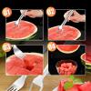 RJQIRP 2-In-1 Stainless Steel Fruit Cutter,Dual Head Fruit Forks Slicer KnifeNew Watermelon Fork Slicer Cutter Watermelon Cutter Slicer ToolWatermelon Slicer Cutter For Camping(4PCS) view 4