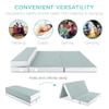 Best Choice Products 4in Portable Full-Size Mattress, Tri-Fold Mattress for Camping, Guest, Toddler, Foam Plush w/Carry Case - Seafoam view 4