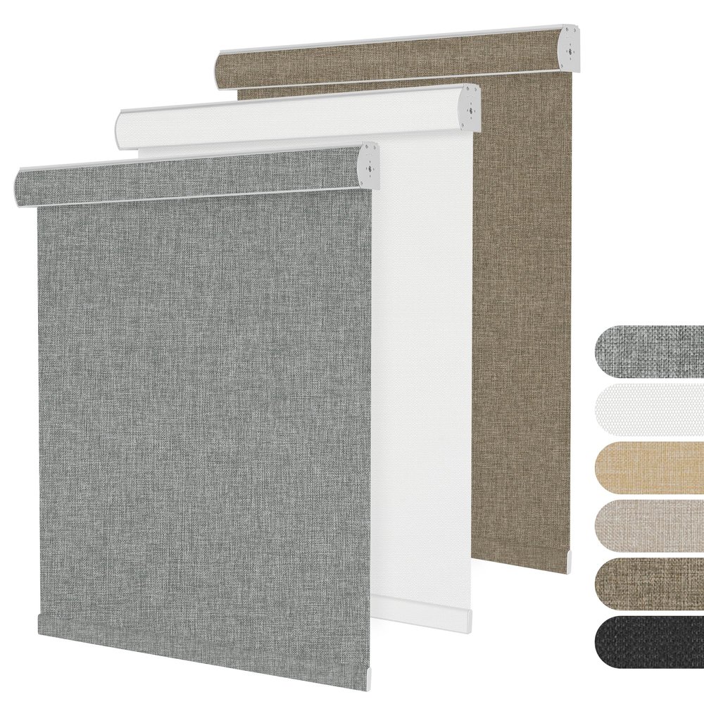 BERISSA 100% Blackout Pull Down Window Shades Blinds for Indoor Windows Room Darkening Roller Shades Thermal Insulated Up and Down Blinds for Home Custom Shades(73.5" W x 56" H) Gray