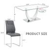 BAOPIN Glass Dining Table Set for 8, 71'' Modern Tempered Glass Dining Table Set, 9 Pieces Kitchen Table and PU Cusion Dining Chairs for 8 view 3
