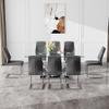 BAOPIN Glass Dining Table Set for 8, 71'' Modern Tempered Glass Dining Table Set, 9 Pieces Kitchen Table and PU Cusion Dining Chairs for 8 view 4