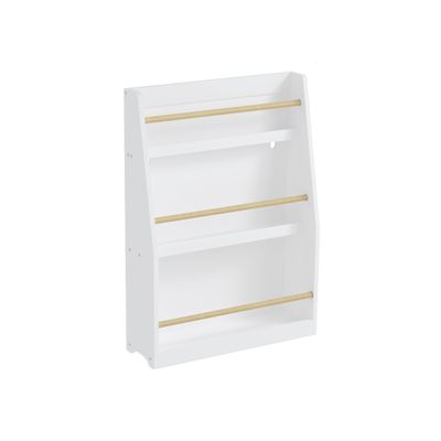 HomeLoft Basics 3 Tier Kids Bookshelf, Kids Book Rack, Baby Bookshelf for Kids, Kids Bookcase Storage Organizer for Playroom Bedroom Nursery, White