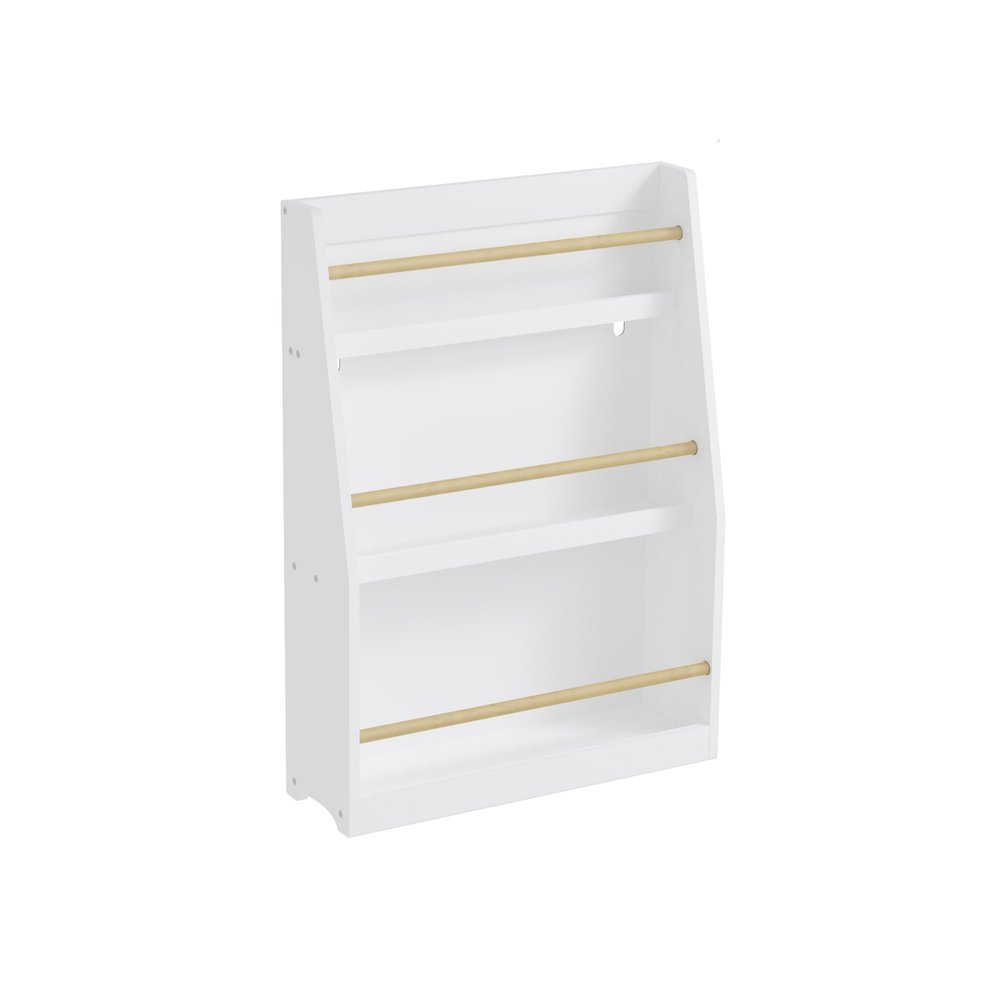 HomeLoft Basics 3 Tier Kids Bookshelf, Kids Book Rack, Baby Bookshelf for Kids, Kids Bookcase Storage Organizer for Playroom Bedroom Nursery, White
