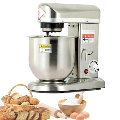 KJLYLPP Electric Kitchen Food Stand Mixer, Professional Stand Mixer, 3 Speeds Rotating Stainless Steel Mixing Bowl, Includes Mixing Beater, Dough Hook (Silver 5L)