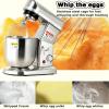 KJLYLPP Electric Kitchen Food Stand Mixer, Professional Stand Mixer, 3 Speeds Rotating Stainless Steel Mixing Bowl, Includes Mixing Beater, Dough Hook (Silver 5L) view 4