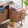 Vagusicc Wicker Storage Basket, Set of 2 Hand-Woven Paper Rope Wicker Basket, Small Storage Baskets for Organizing Toilet Paper Basket, Foldable Large Cube Storage Organizer Bins for Shelves (Brown) view 4