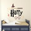 Custom Wizard Name Wall Decal for Kids Bedroom - Personalized Potter Wall Sticker Wallpaper for Boys - Unisex Glasses Wand Magic Teen Wall Decals for Room Playroom Art Mural Vinyl Sticker view 1