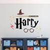 Custom Wizard Name Wall Decal for Kids Bedroom - Personalized Potter Wall Sticker Wallpaper for Boys - Unisex Glasses Wand Magic Teen Wall Decals for Room Playroom Art Mural Vinyl Sticker view 4