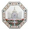 18 x 18 Inches Octgaon White Marble Coffee Table Top Symbol of Love Pattern Inlay Work Bed Side Table for Hotel and Home view 2