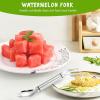 2-in-1 Stainless Steel Fruit Cutter, 2024 New Watermelon Fork Slicer Cutter Slicer Tool, Dual Head Fruit Forks Slicer Watermelon Cutter Tool, Summer Fruit Cutting Fork for Home Kitchen Gadget(5pcs) view 2