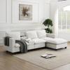 109" L Shaped Sectional Sofa, Modern Comfy Deep 4-Seat Sofa with Console, USB Charging Port, Reading Light and Cup Holder, Chenille Cloud Couch for Living Room, Apartment, Office (Beige) view 1