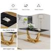 BAOPIN 71" Dining Room Table Set for 8, Black and Gold Dining Table Set for 8, Faux Marble Dining Table and Upholstered Dining Chairs, Glossy Kitchen Table for Home Apartment view 2