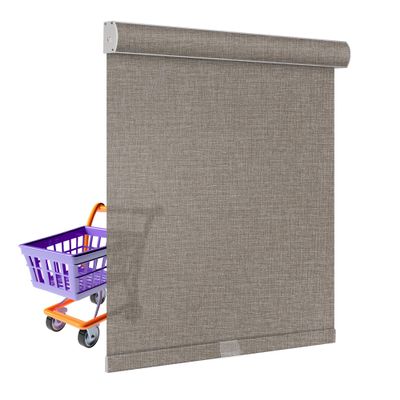 BERISSA Light Filtering Roller Shades for Windows, Cordless Roller Blinds with Valance Linen Fabric Pull Down Blinds Thermal Insulated Room Darkening Shades for Home Bedroom,Light Brown,21" W x 44" H