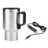 12V Electric Travel Mug, 450ml Stainless Steel Car Heating Cup with Vacuum Insulation, LED Indicator, 6.3x3.3 Inch Coffee Tea Warmer for Vehicle Use view 1