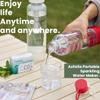 Asfolia Portable Sparkling Water Maker - Travel Soda Maker for Home & Outdoor, 1L Carbonating Bottle, 10 pcs CO2 Cylinders, Compact Carbonated Water Machine for Flavored Drinks, Soda Machine (White) view 2