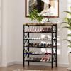 MILEFA 6 Tiers Metal Shoe RackLarge Capacity Shoe Rack Holds 24 Pairs of Shoes, Durable and Stable, Adjustable Metal Shelf Stackable Shoe Shelf for Entryway, Hallway, Living Room, Closet view 2