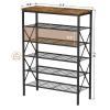 MILEFA 6 Tiers Metal Shoe RackLarge Capacity Shoe Rack Holds 24 Pairs of Shoes, Durable and Stable, Adjustable Metal Shelf Stackable Shoe Shelf for Entryway, Hallway, Living Room, Closet view 3