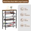 MILEFA 6 Tiers Metal Shoe RackLarge Capacity Shoe Rack Holds 24 Pairs of Shoes, Durable and Stable, Adjustable Metal Shelf Stackable Shoe Shelf for Entryway, Hallway, Living Room, Closet view 4