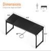 Coleshome 71 Inch Computer Desk with USB Ports, Large Office Desk, Long Study Student Writing Desk, Black view 3