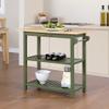 Convenience Concepts Designs2Go 3 Tier Butcher Block Kitchen Prep Island 40" - 3 Tier Modern Cooking Cart with Drawer, Food Serving Station for Kitchen, Dining Room, Dark Green Sage view 2