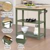 Convenience Concepts Designs2Go 3 Tier Butcher Block Kitchen Prep Island 40" - 3 Tier Modern Cooking Cart with Drawer, Food Serving Station for Kitchen, Dining Room, Dark Green Sage view 3