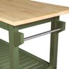 Convenience Concepts Designs2Go 3 Tier Butcher Block Kitchen Prep Island 40" - 3 Tier Modern Cooking Cart with Drawer, Food Serving Station for Kitchen, Dining Room, Dark Green Sage view 4