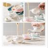 ZHIQISHI Coffee set,Cute Coffee Cup Saucer Set Tea Pot Milk Jug Sugar Pot Tea Tray Set Reusable Latte Cappuccin(Turtle Tray) view 4