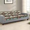 Wowouhiya Brown Teal Southwest Couch Cushion Covers, Stretch Sofa Cover with Elastic Bottom, Western Geometric Abstract Ethnic Sofa Slipcovers Protector Washable Chair/Sofa Cushion Covers M-1Pcs view 2